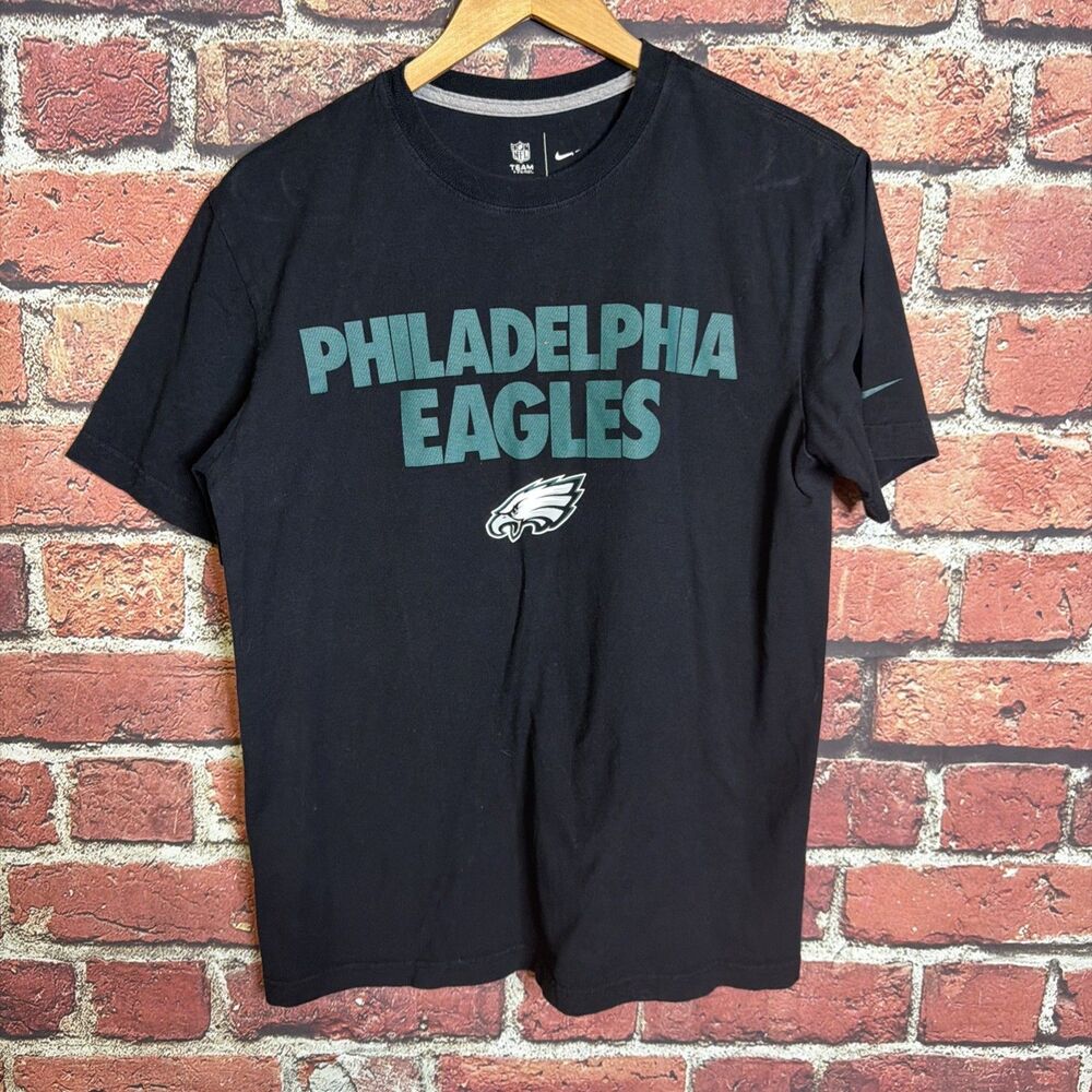 Nike Philadelphia Eagles T Shirt Mens Medium Black Graphic NFL Football